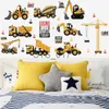 Other Decorative Stickers Diy Tractor Engineering Vehicle Wall Stickers Decorative Children's Boy Baby Room Cabinet Decal Playground Decor Toy Store Vinyl x0712