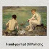 Plaża pejzaż malarstwo trzy towarzysze Henry Scott Tuke reprodukcja na płótnie ręcznie robione wysokiej jakości dekoracje ścienne