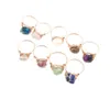 Colgantes Envoltura de alambre Anillos de piedra natural Lapis Lazi Amatistas Fluorita Anillo de cristal rosa para mujer Joyería Entrega directa Hogar Jardín A Dhimt