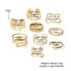 Gold Farbe Metall Punk Ringe für Frauen Männer Welligkeit Sich Überschneidenden Anzahl Finger Ringe Set Trendy Geschenk Mode Schmuck