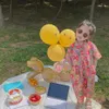 Pajacyki est Baby Girl Playsuits Summer Toddler Casual Wzburzyć Odzież dziecięca 230711