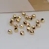 Pierres précieuses en vrac AU 750 18K Or Perle Boule Montages Résultats Bijoux Paramètres Accessoires Pièces Pour DIY Faire Collier Bracelet 10 pcs/lot