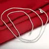 Chains For Women Mens Silver Color 2MM Twisted Rope Chain Necklace 16/18/20/22/24 Inches Fashion Jewelry Charm Gifts Pendant