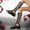 Sandals New Trends Dropship Gladiator Sandals Comfy Walking Chunky Heels Summer Leisure Platform Sandals Shoes Women Big Size 43 T230712