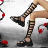 الصنادل الجديدة الاتجاهات Dropship Gladiator Sandals Comfy Walky chunky Heels Summer Leisure Platform Sandals Women Big Size 43 T230712