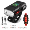 Zestaw świateł rowerowych ładowanych przez USB Super jasne światło rowerowe Mocny przedni reflektor rowerowy i tylne światło tylne 6 trybów oświetlenia Pasuje do wszystkich rowerów Górska droga