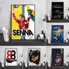 Ayrton Senna F1 Formula Legend Star Champion Race Car Canvas Schilderij Vintage Poster en Prints Wall Art Foto voor Thuis Eetkamer Jongens Kamer Decor w06