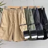 Mens Shorts Stones Island Tasarımcıları Kargo Pantolon Rozet Yamaları Yaz Swardpants Spor Pantolon 2023SS Büyük Cep Tabancaları Pantolonlar Zippper Tidal Flow Tasarım8555es