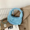 Evening Bags 2023 Fashion Personality Summer Women's Messenger Bag Wire Bundle Braided Knotted Shoulder Solid Color 230711