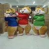 2018 High quality Lovely Brown Alvin and the Chipmunks Mice Mouse Rat Chipmuck Mascot Costume Mascotte With Happy Face Adult284y