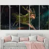 HD Bild Dekorativ vägg Canvas Luriga Varg Djur Fantasy Multi Panels med ram redo att hänga för vardagsrum L230704