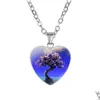 Pendentif Colliers Arbre De Vie Pour Les Femmes En Verre Cabochon En Forme De Coeur Plante Sier Chaînes De Mode Bijoux Cadeau Drop Delivery Pendentifs Dhzj0