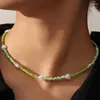 Kedjor YWZIXLN Bohemian Multilayer BlueGreen Beads Kedja Modehalsband Pärlhänge Smycken För Kvinnor Tillbehör N0328