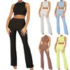 Vrouwen Tweedelige Broek Vrouwen 2023 Mesh Transparant Streep Vest Casual Korte Top Tonen Taille Slanke Rechte Pijpen Pakken