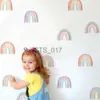 Andra dekorativa klistermärken Rainbow Wallpaper på väggklistermärkena för barnrum Ornament Baby Room Stencils för väggar för vinyler Dekorativa x0712