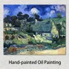 Kunst-Leinwandgemälde, Häuser mit Strohdächern, Cordeville, handgefertigt, Reproduktion von Vincent Van Gogh, Heimdekoration