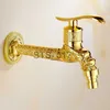 Rubinetti da cucina Rubinetto Bidcock Ottone massiccio Luxury Gold Dragon Bagno Lavatrice Rubinetto Montaggio a parete Piccolo rubinetto dell'acqua Toilette Piscina Rubinetto da giardino x0712