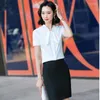 Women's Blouses Elegant Yellow Shirts For Women Short Sleeve Business Work Wear Summer Office Ladies Blouse Shirt Female Tops Clothes