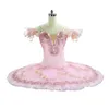 Kinderen Roze Pannenkoek Tutu Roze Ballet Tutu Met Leuke Bloemen Professionele Ballet Kostuums Klassiek Ballet Jurk Voor Meisjes perfor301Q