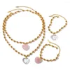 Link Armbanden Y2K Roze Kristallen Hart Hanger Voor Vrouwen Licht Luxe Egirl Punk Kralen Sleutelbeen Ketting Mode-sieraden Party geschenken 2023