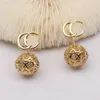 Luxury Designers Earring Stud Brand Famous Women Fashion Round Ball Pendant Earring Wedding Party Jewerlry 18K Gold Plated 20style