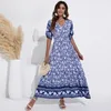 Основные повседневные платья Atuendo Summer Bohemian Женское мягкое платье моде чистое зеленое длинное платье шелковое повседневное свадебное платье гость винтаж высокая талия 230711