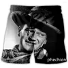 Herrshorts Phechion Mode Män/Kvinnor John Wayne 3D-utskrift Casual Novelty Streetwear Herr Lös Sporting L59