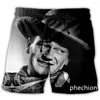 Pantalones cortos para hombre Phechion moda hombre/mujer John Wayne estampado 3D Casual novedad Streetwear hombres sueltos deportivos L59