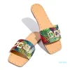 Дизайнерская летняя мода Женщины пляжные тапочки на открытом воздухе леопардовые сандалии дамы роскошные дизайн плоские туфли Большой размер 37-42