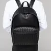 Sac à dos 2023 véritable cuir véritable hommes sacs à dos tissés étudiant garçon armure 14 pouces ordinateur portable sac