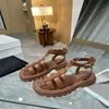 Designer -Chunky Sandals Designer Gladiator Sandalo Women Leather Fishman Regolabile Cinturino con fibbia Pantofole