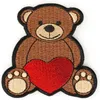 Cute Cartoon Love Heart Bear Small Size Iron on Embroidered Patch - 3x2 4 Inch 222K