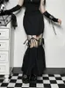 Юбки винтажные панк -гранжные брюки Юбка Женщины Гот темная уличная одежда Хараджуку