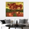 Impressionista Arte em Lona Vacas Vincent Van Gogh Pintura Feito à Mão Reprodução a Óleo Moderna Decoração de Quarto de Hotel