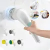 Mops 7pcs Electric Spin Scrubber Cordless Handheld Cleaning Brush with 5 Replaceable Heads USB Rechargeable 360°Power Scrubbe 230711