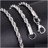 Kedjor Twisted Titanium Stål Halsband Fet Kedje Design Uni Accessory För snygg look Drop Delivery Smycken Halsband Hängen Dhpes