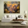 Hedendaagse schilderachtige landschap Canvas Wall Art Grand Canyon met Rainbow impressionistische handgemaakte kleurrijke kunstwerken voor kinderkamer