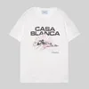 Tcasablanca ennis club t shirt mens designer casablanca skjorta camiseta läge casual tees kleidung street sommar vit svart blå kläder 144