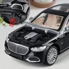 Diecast Model 1 22 Benz Maybach S680 alloy metal model die-casting metal toy model high simulation sound and light children's gifts 230711