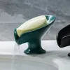 Mydelniczki ceramiczny kształt liścia mydelniczka odpływ mydelniczka łazienka mydelniczka pod prysznic uchwyt na gąbkę płyta do przechowywania przybory łazienkowe 230711