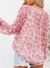 Damesblouses Overhemden Zomer Bloemen Damesblouses en tops Mode V-hals Lange mouw Elegante kantoorwerk Damesoverhemden Grote maten Casual chiffonblouse L230712