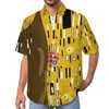 Mannen Casual Shirts Gustav Klimt Abstract Art Strand Shirt Hawaii Streetwear Blouses Mannen Custom 3XL 4XL