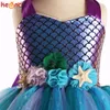 Robes de fille Filles Fleur Sirène Fantaisie Tutu Robe Bandeau Costume Enfants Princesse Robe Fête D'anniversaire Halloween Vêtements Tulle Robes 230712