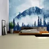 Tapisseries Montagnes Tapisserie Ciel Étoilé Tenture Murale Étoiles Feuille Village Dortoir Décor Couverture 130Cm Tissé Personnalisé