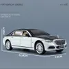 Diecast Model car 1 24 Simulation Maybach S680 Sedan Car Model Ornaments Sound And Light Pull Back Alloy Toy Car Boy Collection Gift 230711