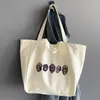 Einkaufstaschen faltbar wiederverwendbare Frauen Casual Student Canvas Tote Shopper 2023 Cartoon-Muster drucken Umhängetasche