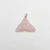 Pendentif Colliers De Mode Triangle Rose Quartz Sculpture Pierre Naturelle Fabrication De Bijoux Diy Charme Accessoires 6ps En Gros