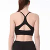 Yoga Outfit Sports Bra For Women Back Strappy Medium Support Bras With Removable Cups Female Fitness Athletic Exercise Workout Tops