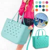 Evening Bags Unisex Summer Soft Silicone EVA Beach Bag Handbag With Holes Waterproof Rubber Basket Tote Swimming Fitness Towel 230711