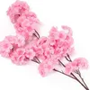 Fleurs séchées 10 pièces fleur de soie cerisier artificiel rose blanc arbre décor à la maison fleur printemps accessoires de mariage 230711